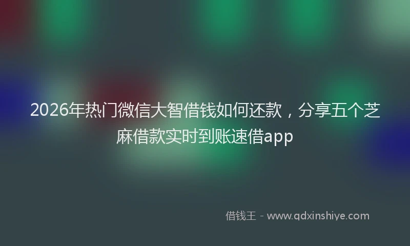 2026年热门微信大智借钱如何还款，分享五个芝麻借款实时到账速借app