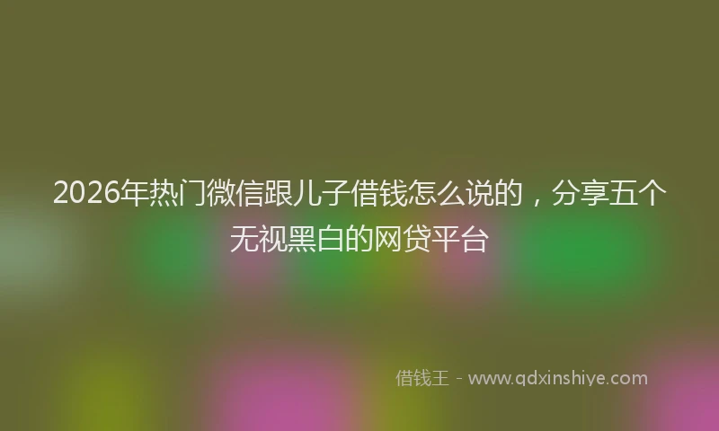 2026年热门微信跟儿子借钱怎么说的，分享五个无视黑白的网贷平台