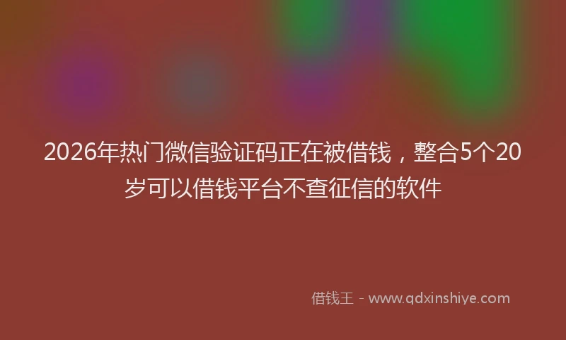 2026年热门微信验证码正在被借钱,整合5个20岁可以借钱平台不查征信的软件