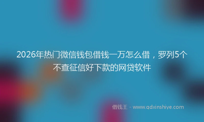 2026年热门微信钱包借钱一万怎么借，罗列5个不查征信好下款的网贷软件