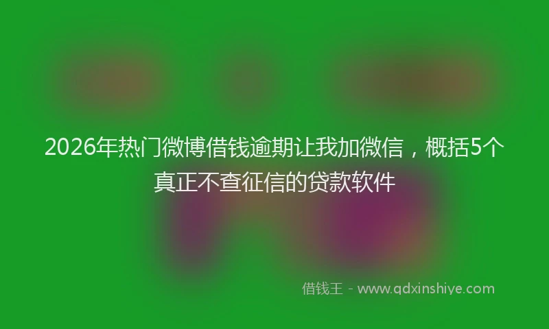 2026年热门微博借钱逾期让我加微信，概括5个真正不查征信的贷款软件