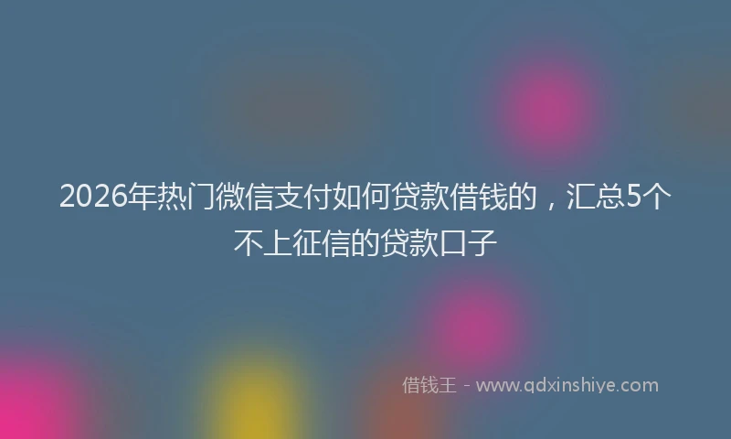 2026年热门微信支付如何贷款借钱的，汇总5个不上征信的贷款口子