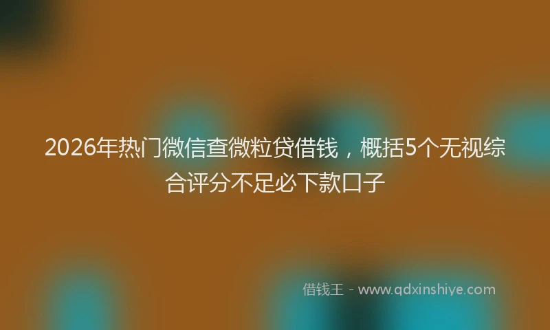 2026年热门微信查微粒贷借钱，概括5个无视综合评分不足必下款口子
