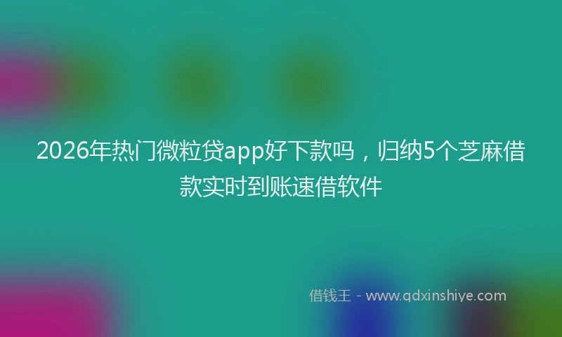 2026年热门微粒贷app好下款吗，归纳5个芝麻借款实时到账速借软件
