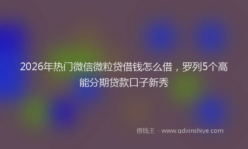 2026年热门微信微粒贷借钱怎么借，罗列5个高能分期贷款口子新秀