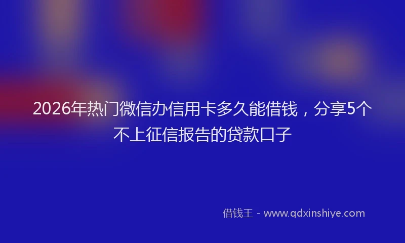 2026年热门微信办信用卡多久能借钱，分享5个不上征信报告的贷款口子