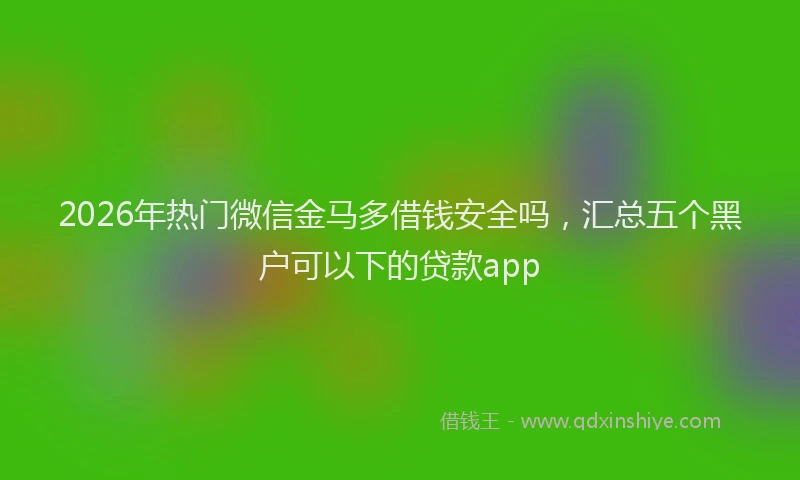2026年热门微信金马多借钱安全吗，汇总五个黑户可以下的贷款app