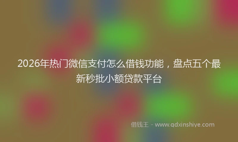 2026年热门微信支付怎么借钱功能，盘点五个最新秒批小额贷款平台