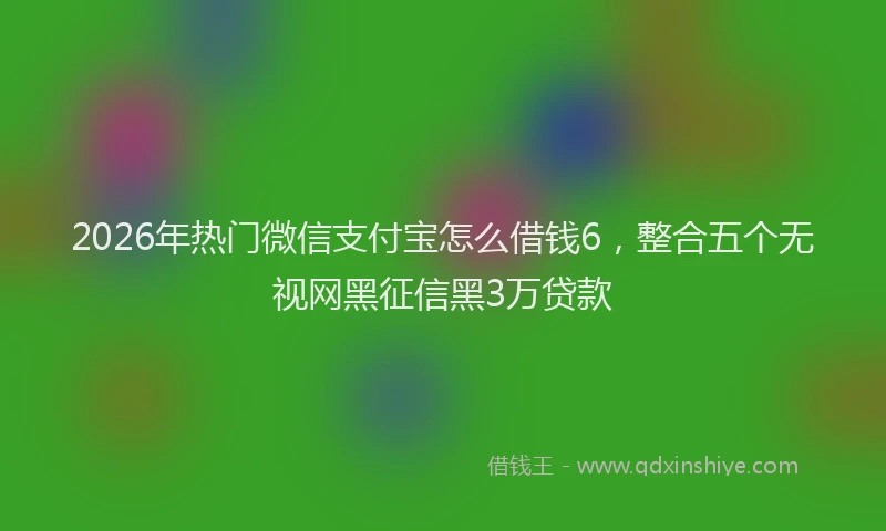 2026年热门微信支付宝怎么借钱6，整合五个无视网黑征信黑3万贷款