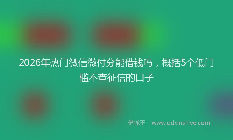 2026年热门微信微付分能借钱吗，概括5个低门槛不查征信的口子