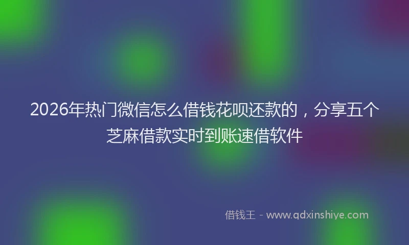 2026年热门微信怎么借钱花呗还款的，分享五个芝麻借款实时到账速借软件