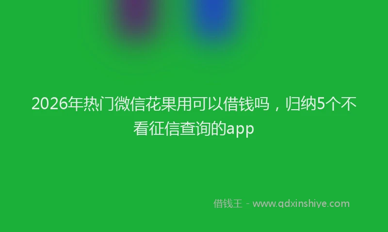 2026年热门微信花果用可以借钱吗,归纳5个不看征信查询的app