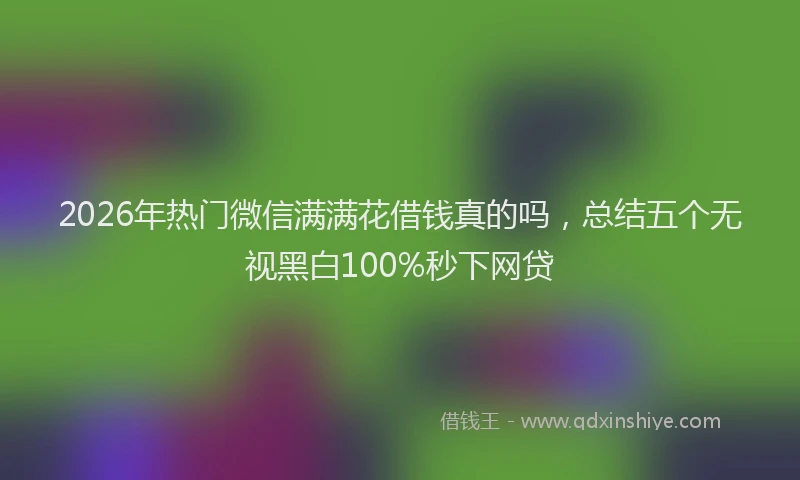 2026年热门微信满满花借钱真的吗，总结五个无视黑白100%秒下网贷
