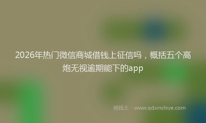 2026年热门微信商城借钱上征信吗，概括五个高炮无视逾期能下的app