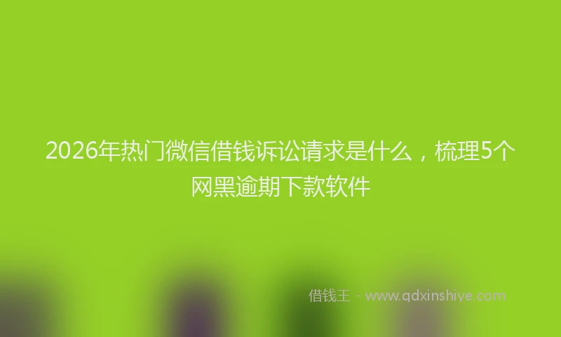 2026年热门微信借钱诉讼请求是什么，梳理5个网黑逾期下款软件