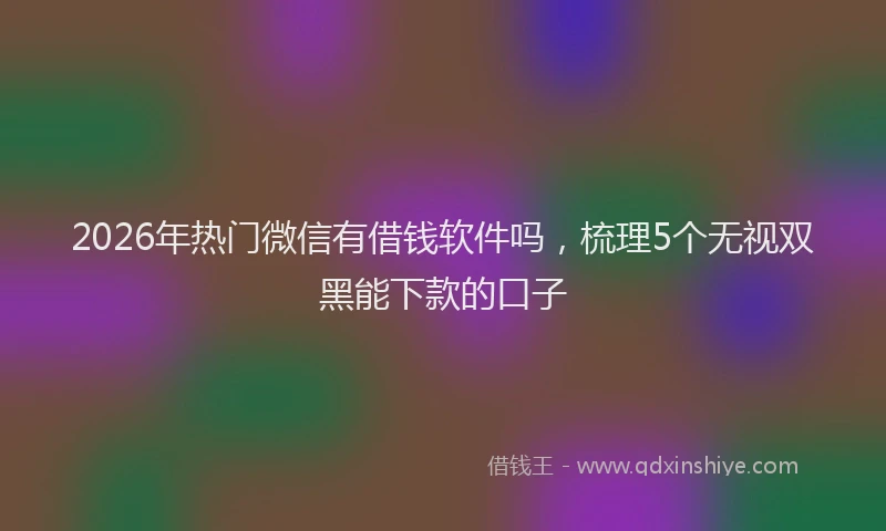 2026年热门微信有借钱软件吗，梳理5个无视双黑能下款的口子