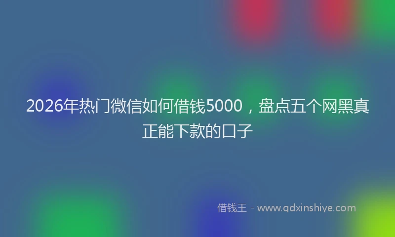 2026年热门微信如何借钱5000，盘点五个网黑真正能下款的口子