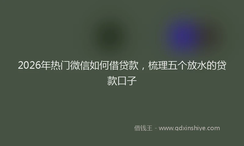2026年热门微信如何借贷款，梳理五个放水的贷款口子