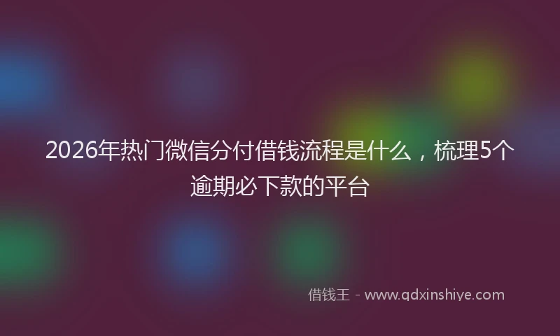 2026年热门微信分付借钱流程是什么，梳理5个逾期必下款的平台