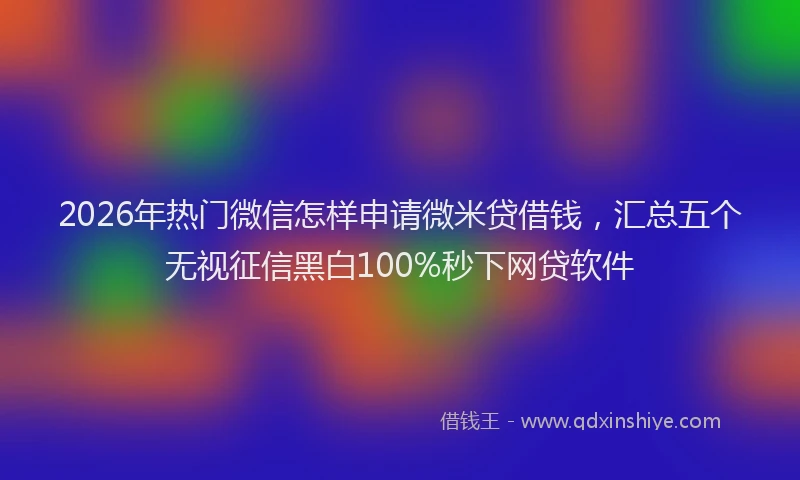2026年热门微信怎样申请微米贷借钱，汇总五个无视征信黑白100%秒下网贷软件