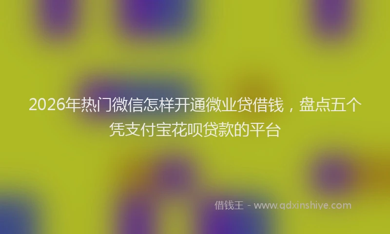 2026年热门微信怎样开通微业贷借钱，盘点五个凭支付宝花呗贷款的平台