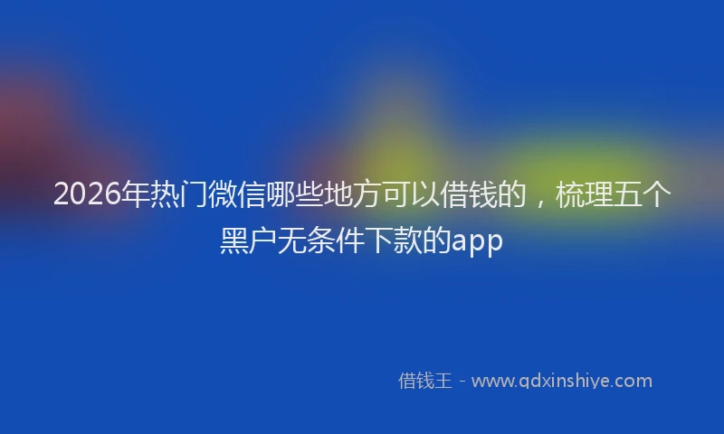 2026年热门微信哪些地方可以借钱的，梳理五个黑户无条件下款的app