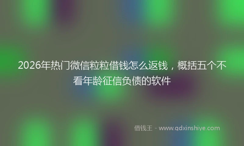 2026年热门微信粒粒借钱怎么返钱，概括五个不看年龄征信负债的软件
