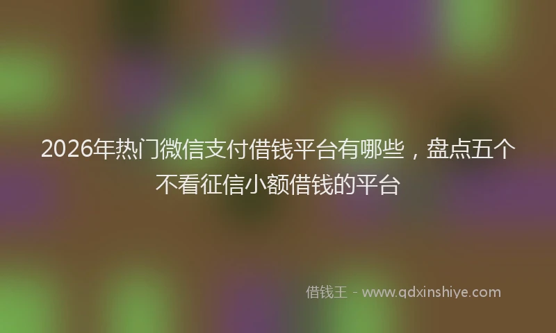2026年热门微信支付借钱平台有哪些,盘点五个不看征信小额借钱的平台
