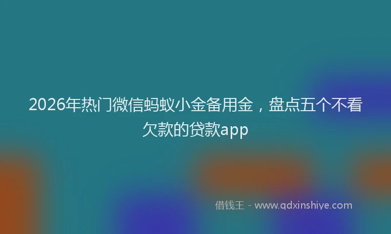 2026年热门微信蚂蚁小金备用金，盘点五个不看欠款的贷款app