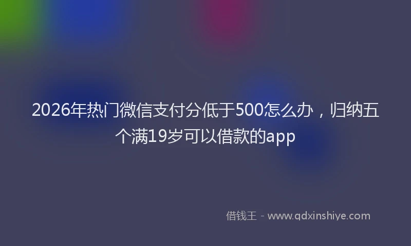 2026年热门微信支付分低于500怎么办,归纳五个满19岁可以借款的app