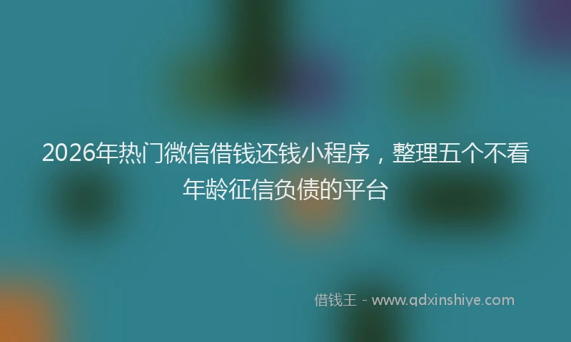 2026年热门微信借钱还钱小程序,整理五个不看年龄征信负债的平台