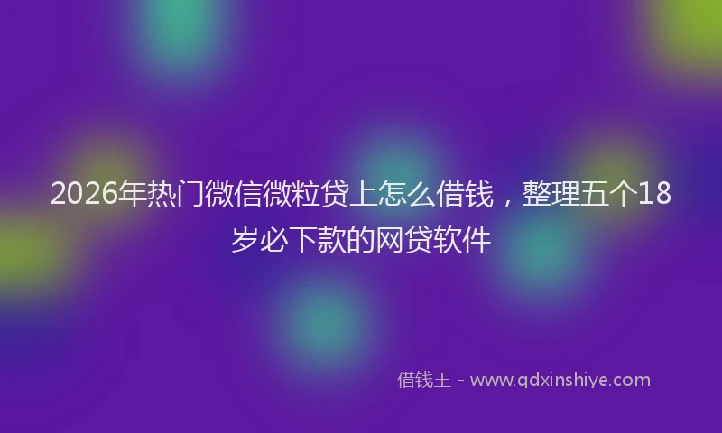 2026年热门微信微粒贷上怎么借钱，整理五个18岁必下款的网贷软件