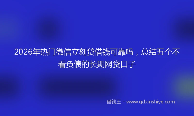 2026年热门微信立刻贷借钱可靠吗,总结五个不看负债的长期网贷口子
