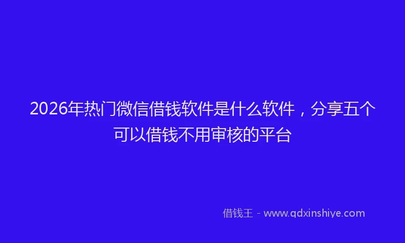 2026年热门微信借钱软件是什么软件，分享五个可以借钱不用审核的平台