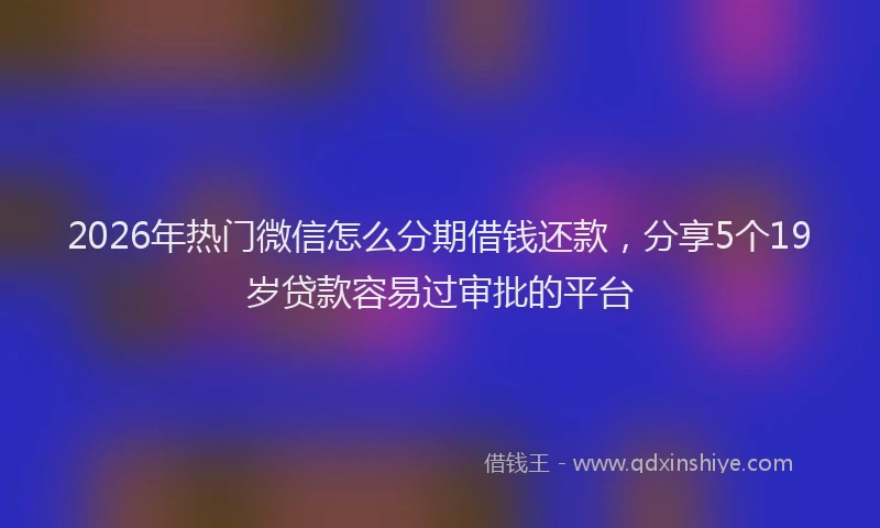 2026年热门微信怎么分期借钱还款，分享5个19岁贷款容易过审批的平台