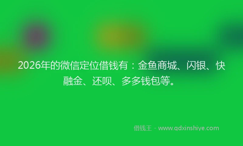 2026年的微信定位借钱有：金鱼商城、闪银、快融金、还呗、多多钱包等。