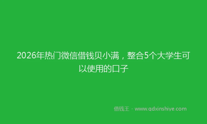 2026年热门微信借钱贝小满，整合5个大学生可以使用的口子