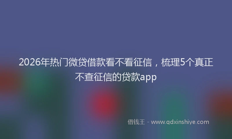 2026年热门微贷借款看不看征信，梳理5个真正不查征信的贷款app
