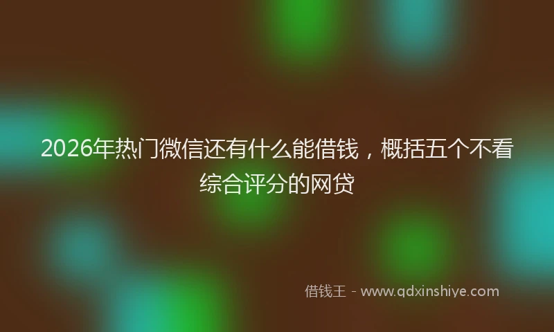 2026年热门微信还有什么能借钱,概括五个不看综合评分的网贷