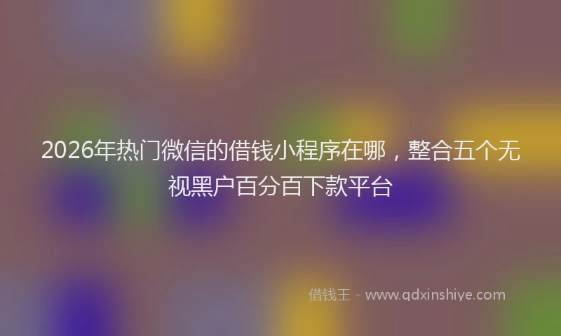 2026年热门微信的借钱小程序在哪，整合五个无视黑户百分百下款平台
