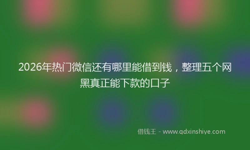 2026年热门微信还有哪里能借到钱，整理五个网黑真正能下款的口子