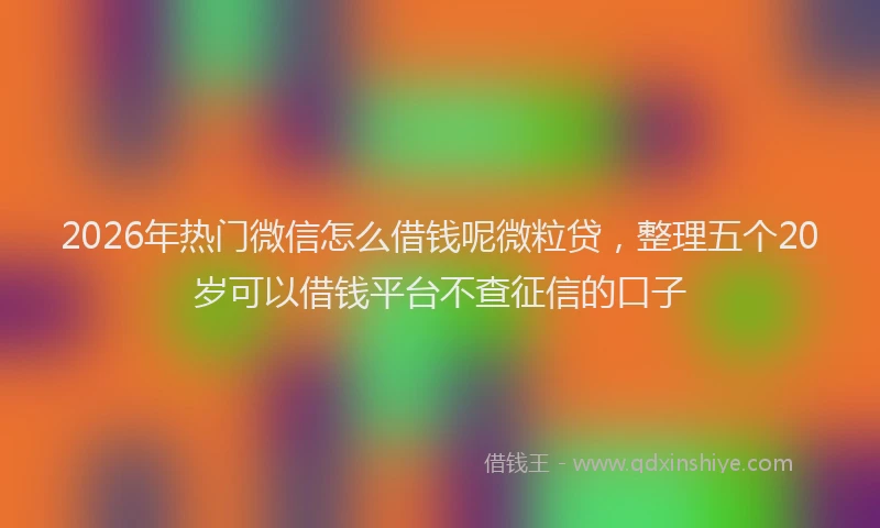 2026年热门微信怎么借钱呢微粒贷，整理五个20岁可以借钱平台不查征信的口子