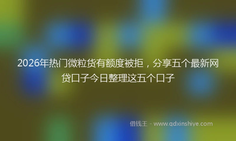 2026年热门微粒货有额度被拒，分享五个最新网贷口子今日整理这五个口子