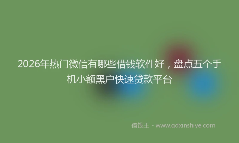 2026年热门微信有哪些借钱软件好，盘点五个手机小额黑户快速贷款平台