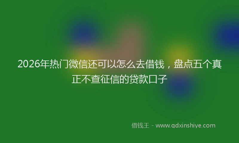 2026年热门微信还可以怎么去借钱，盘点五个真正不查征信的贷款口子