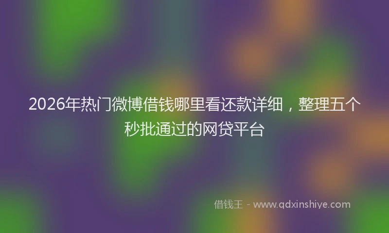 2026年热门微博借钱哪里看还款详细,整理五个秒批通过的网贷平台