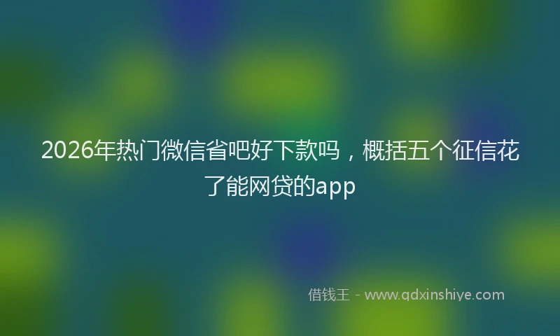 2026年热门微信省吧好下款吗，概括五个征信花了能网贷的app