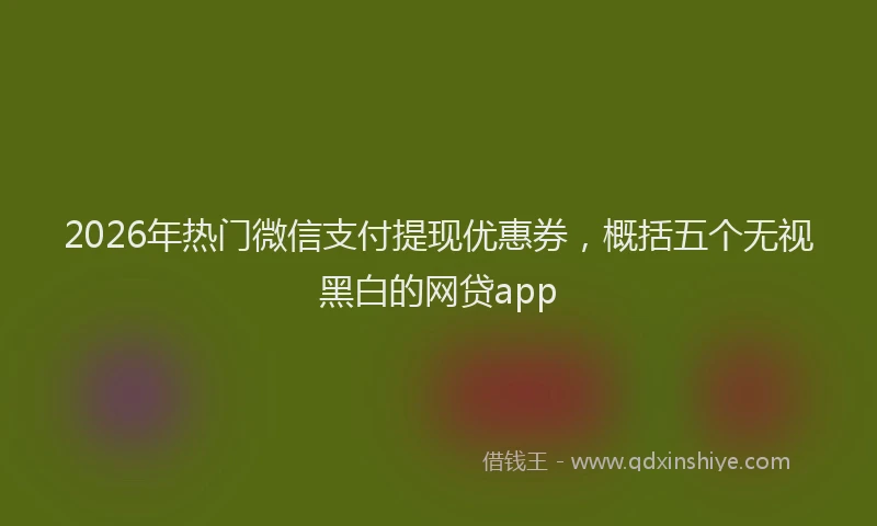 2026年热门微信支付提现优惠券，概括五个无视黑白的网贷app