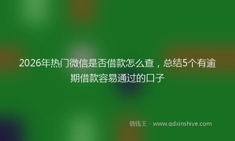 2026年热门微信是否借款怎么查，总结5个有逾期借款容易通过的口子