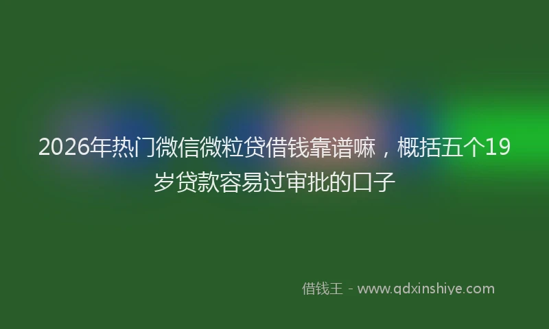 2026年热门微信微粒贷借钱靠谱嘛，概括五个19岁贷款容易过审批的口子